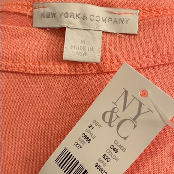 NWT New York & Co. pink open shoulder blouse, med - Picture 5 of 6